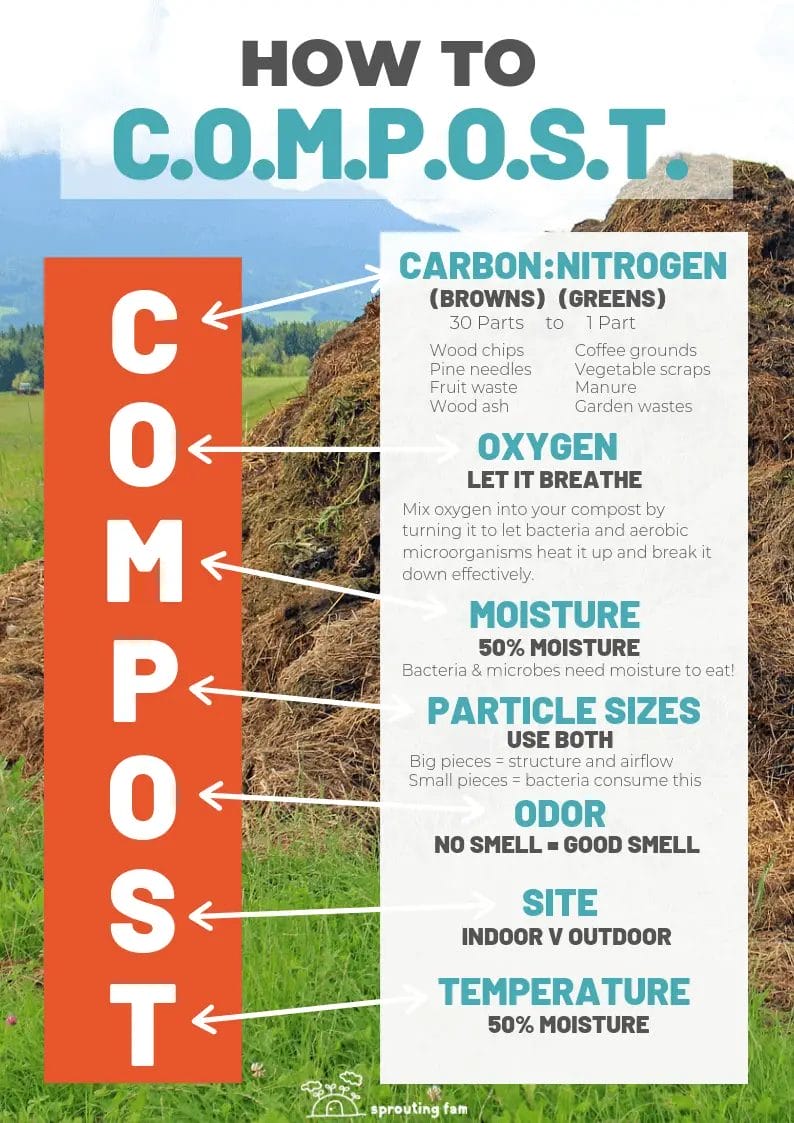how to make a compost pile infographic