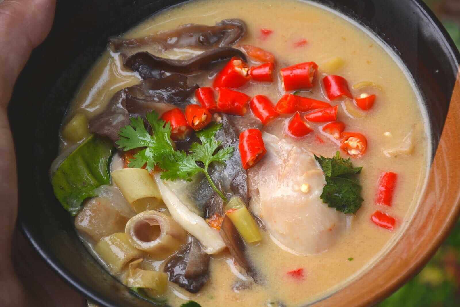 tom khai gai soup recipe authentic and finished!