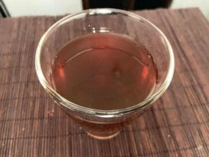 cinnamon mouthwash recipe finished, in cup