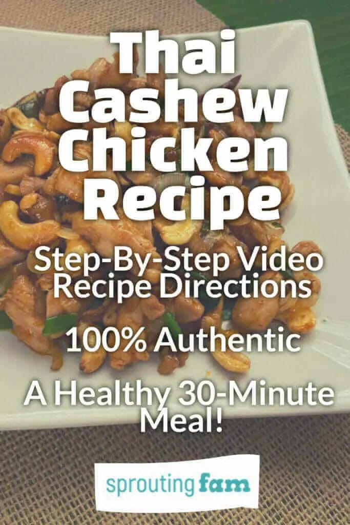 Thai Cashew Chicken Recipe Pinterest Pin Graphic