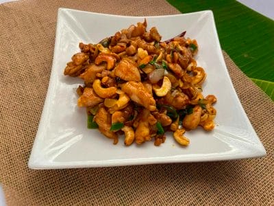 Thai cashew chicken recipe is finished